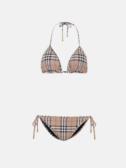 Burberry Burberry Check triangle bikini
