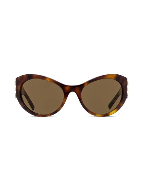 Givenchy 4G 63mm Oversize Cat Eye Sunglasses in Blonde Havana /Brown