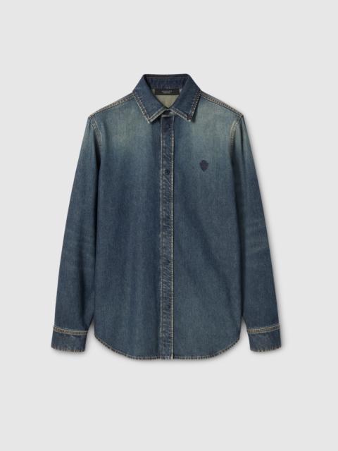 GUCCI Washed certified cotton denim shirt