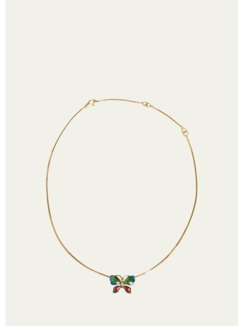 Valentino Enamel Butterfly Necklace