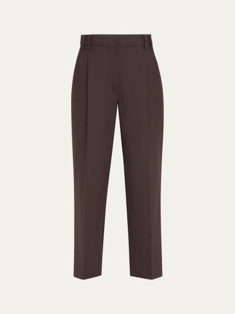Brunello Cucinelli Slouchy Pleated Tropical Luxury Wool Pants