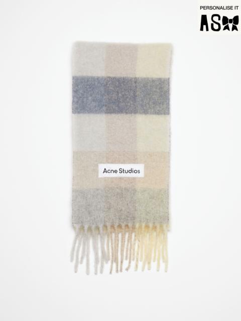 Mohair checked scarf - Vanilla/beige/lavender