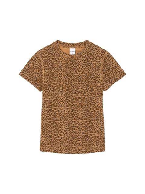 leopard-print cotton T-shirt