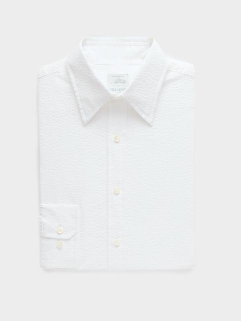 TODD SNYDER Seersucker Long Point Collar Dress Shirt