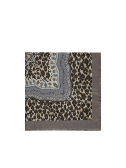 Etro Paisley animal-print scarf