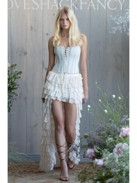 LoveShackFancy Camilia Lace Ruffle High-Low Skirt