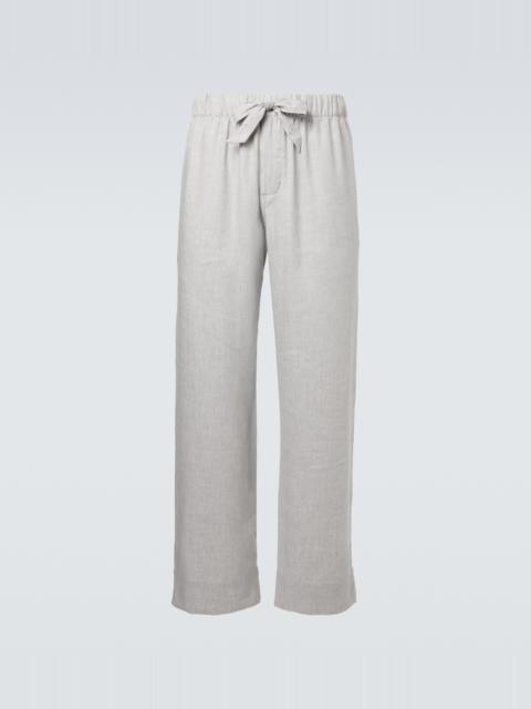 FRESCOBOL CARIOCA Luan linen and cotton-blend straight pants