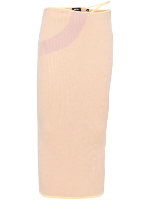 GCDS Comma logo-plaque ribbed skirt