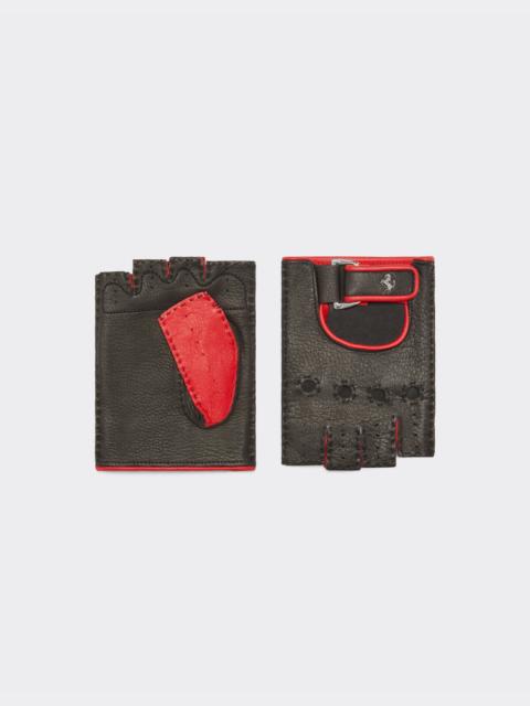 Ferrari Leather driving gloves with Prancing Horse detail