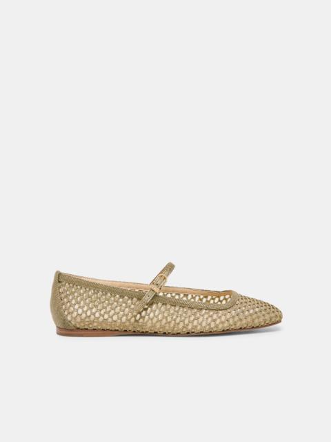 dolce vita REYES BALLET FLATS OLIVE WOVEN RAFFIA