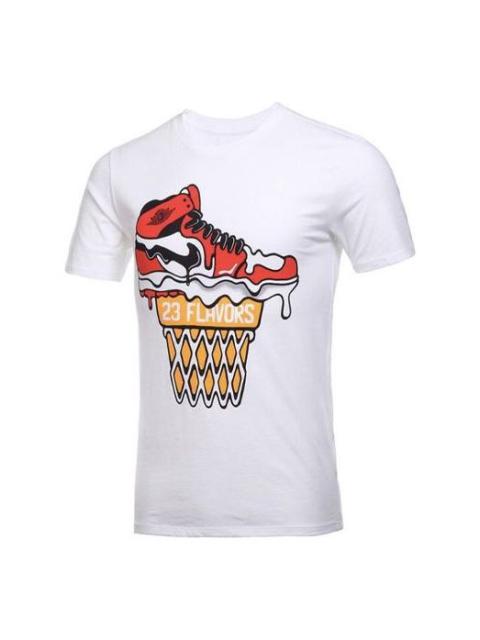 Air Jordan Cartoon Printing Sports Round Neck Short Sleeve White 789645-100