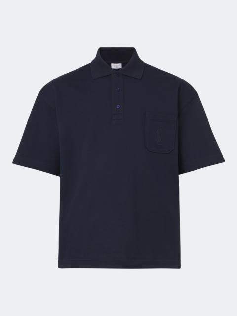 SAINT LAURENT Cassandre cotton polo shirt
