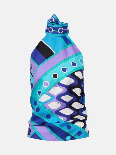 PUCCI Vivara silk twill halterneck top