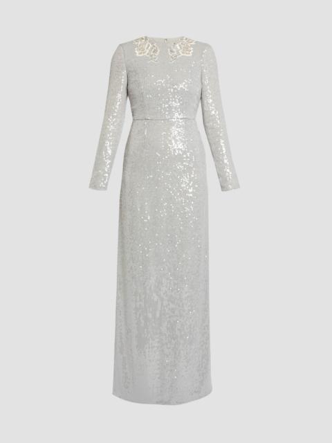 Erdem EMBELLISHED SEQUINS LONG SLEEVE GOWN