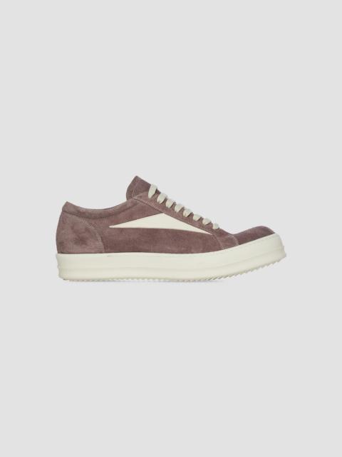 Rick Owens Men's Suede & Leather Low-Top Sneakers - Grape Milk