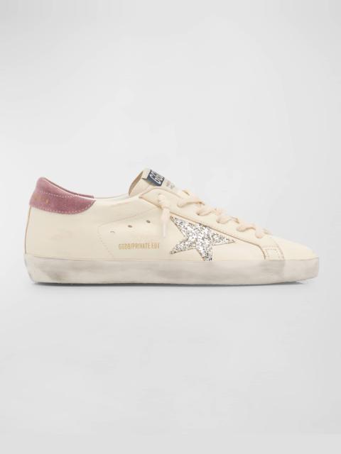 Superstar Glitter Leather Low-Top Sneakers