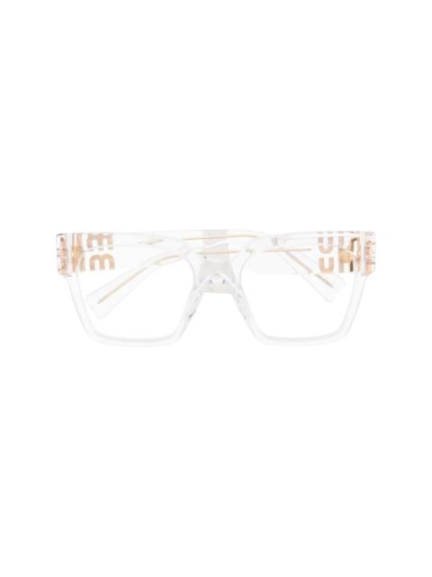 Miu Miu logo-plaque transparent glasses