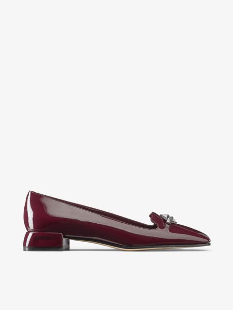 JIMMY CHOO Ravi Flat
Garnet Patent Leather Shoes
