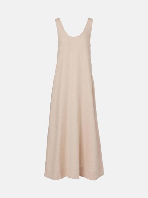 ASCENO Capri linen maxi dress