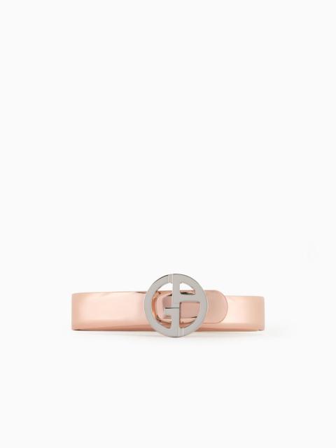 GIORGIO ARMANI Lamé-leather belt with GA logo