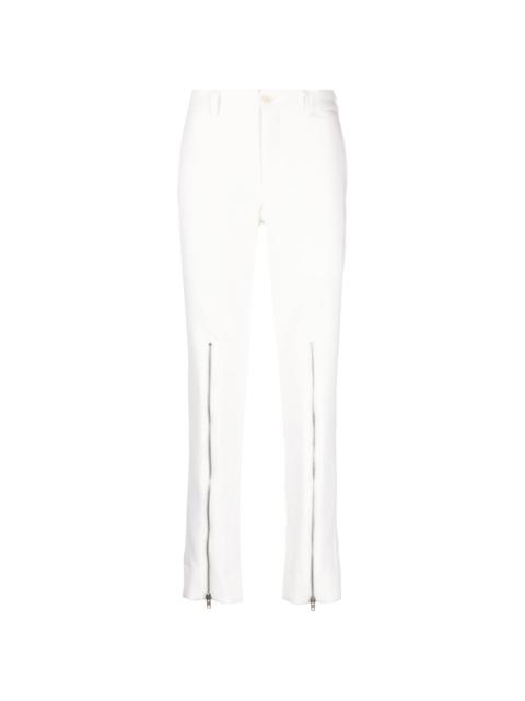 decorative zip-detailing low-rise trousers