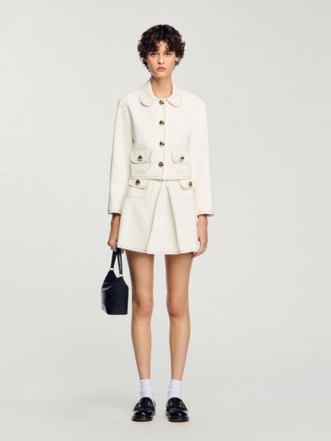 Sandro PETER PAN COLLAR CROPPED JACKET