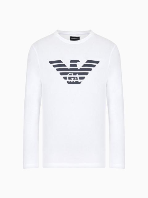 Pima-jersey jumper with printed logo