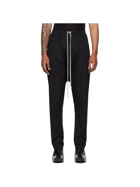 Rick Owens Black Concordians Drawstring Long Trousers