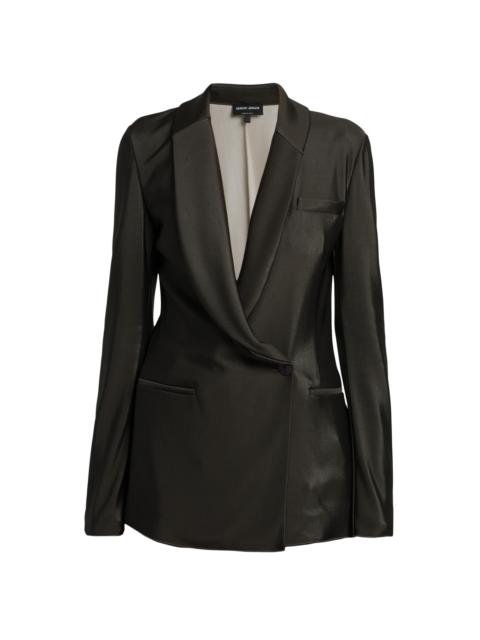 GIORGIO ARMANI Women's Jersey Draped Blazer - Coffee