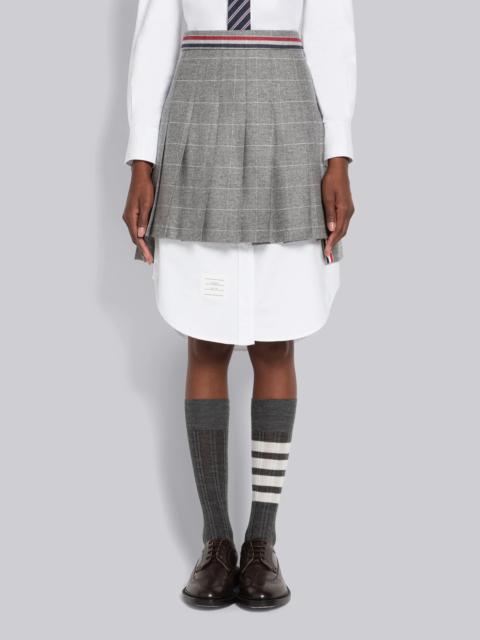 Thom Browne Windowpane Flannel Pleated Mini Skirt