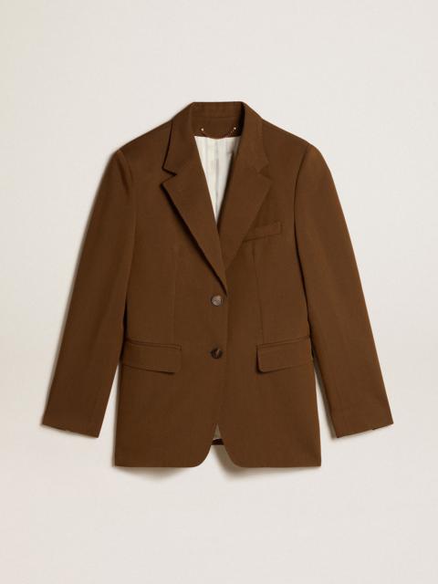 Golden Goose Single-breasted jacket in beech-colored wool with horn buttons