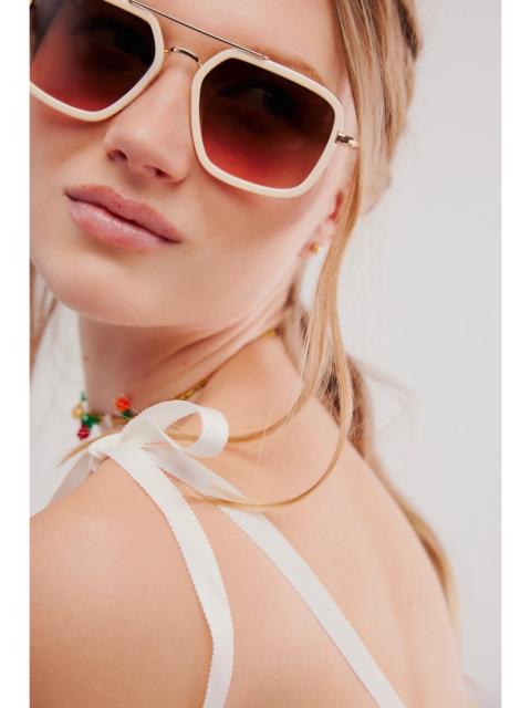 FREE PEOPLE Luna Classic Aviator Sunglasses
