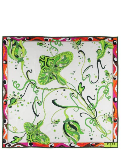 Printed silk twill scarf