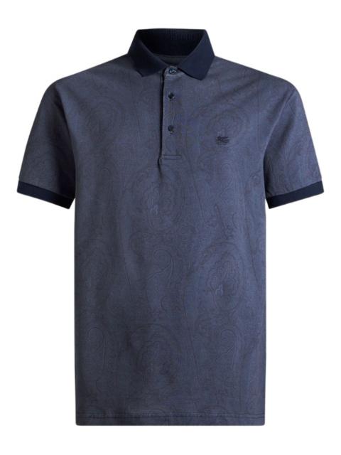 Etro arnica-motif cotton polo shirt