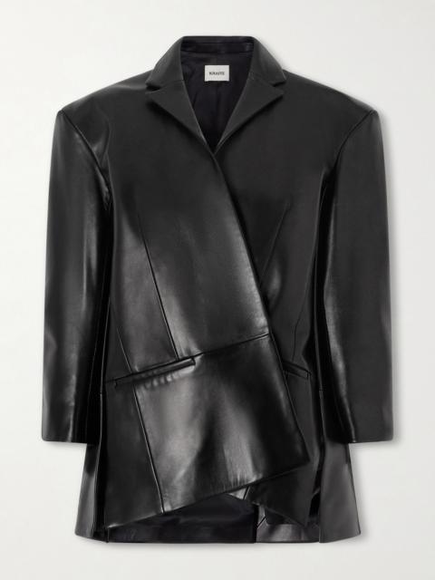 KHAITE Asymmetric Paneled Leather Blazer