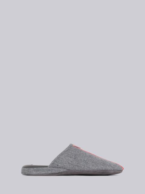 Thom Browne Medium Grey Lightweight Boiled Wool Engineered Stripe Waterproof Pu Sole Slipper