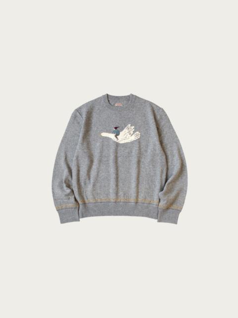 Kapital 12G Wool Crew Neck Sweater (FLY GOOSE) - Grey
