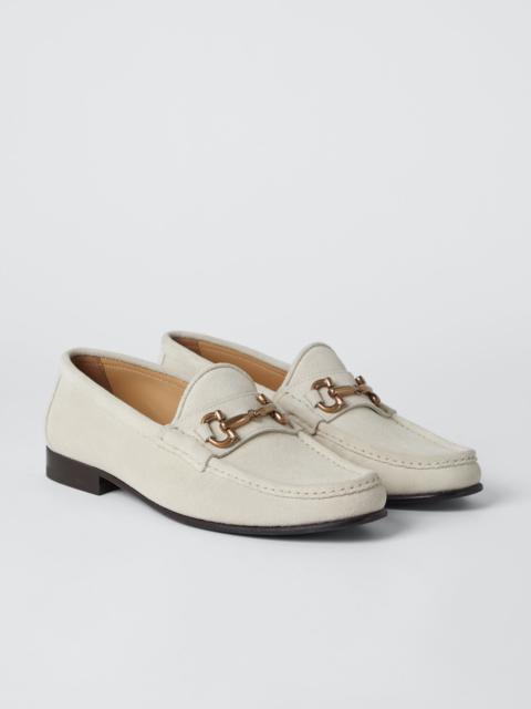Suede loafers with bit