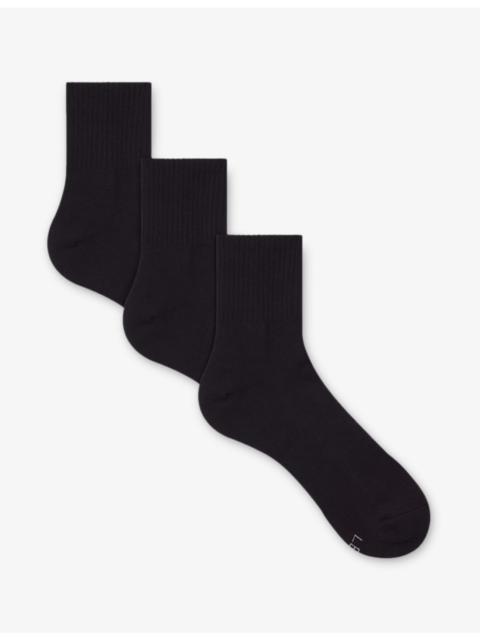 SKIMS Ankle Pack of Three Cotton-Blend Socks