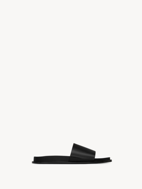 SAINT LAURENT NICHOLS SLIDES IN GLAZED LEATHER