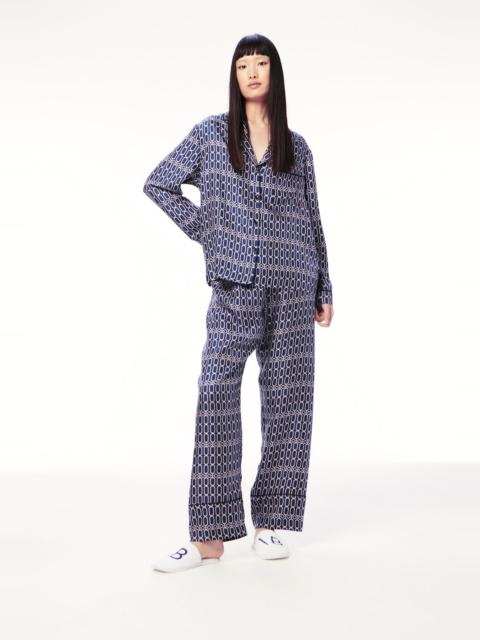 Victoria Beckham Chain Print Pyjama Set in Navy