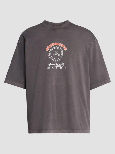 Marni Men's Sunshine Relaxed-Fit Crewneck T-Shirt - Truffle