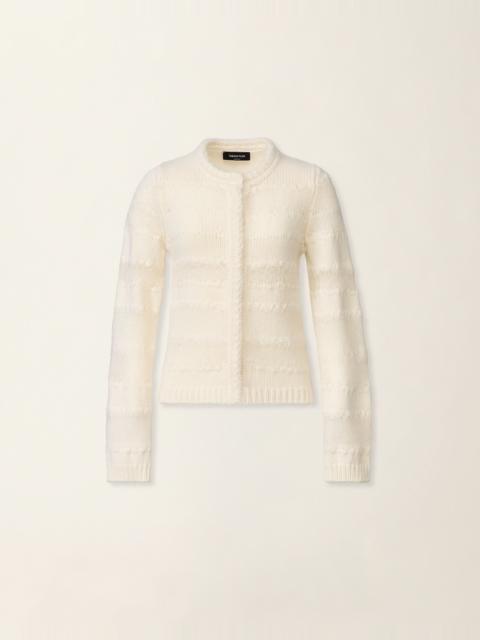 FABIANA FILIPPI Platinum mohair and micro-sequin striped cardigan