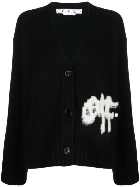 Off-White logo-intarsia knit cardigan