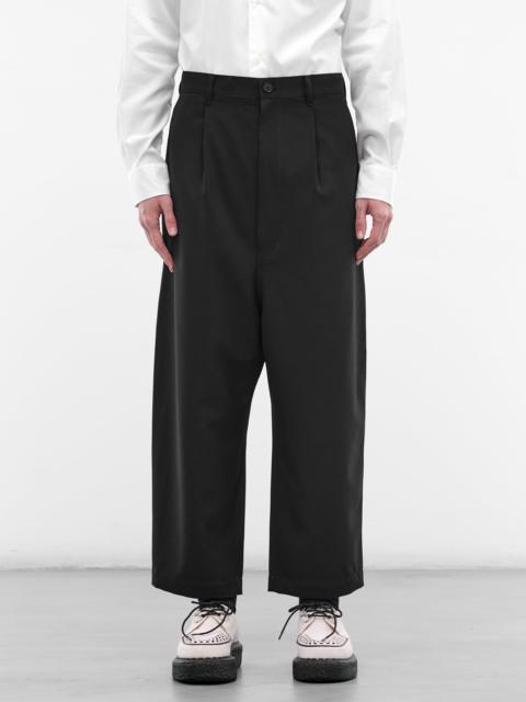 Comme des Garçons Homme Navy Wool Cropped Wide Trousers