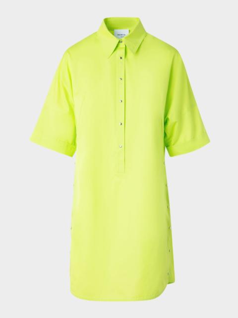 AKRIS Snap-Slits Short-Sleeve Mini Shirtdress