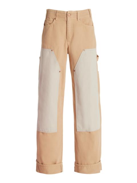 ULLA JOHNSON The Olympia Rigid Mid-Rise Cargo Jeans khaki