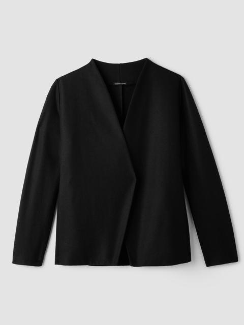 EILEEN FISHER Felted Wool Jersey Angled Jacket in Regenerative Wool