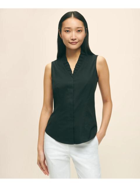 Brooks Brothers Fitted Non-Iron Stretch Supima® Cotton Ruffle Shirt