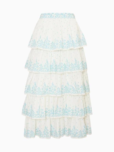 LoveShackFancy Re-Edition Julieta Cotton Tiered Maxi Skirt